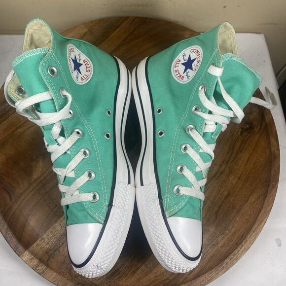 Converse Chuck Taylor All Star Womens Green Blue Mint Size 8 High Top Shoes - Picture 5 of 9